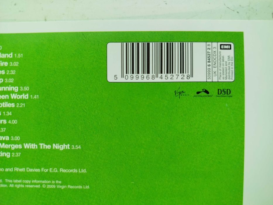 Okładka CD Brian Eno Another Green World poligrafia OP+OT bez płyty !