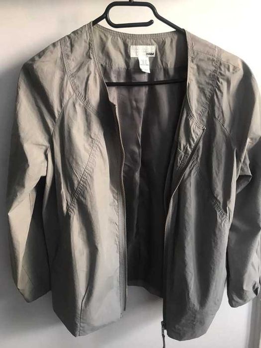 Szara kurtka przejściówka h&m  |wiatrówka rozpinana bluza sportowa