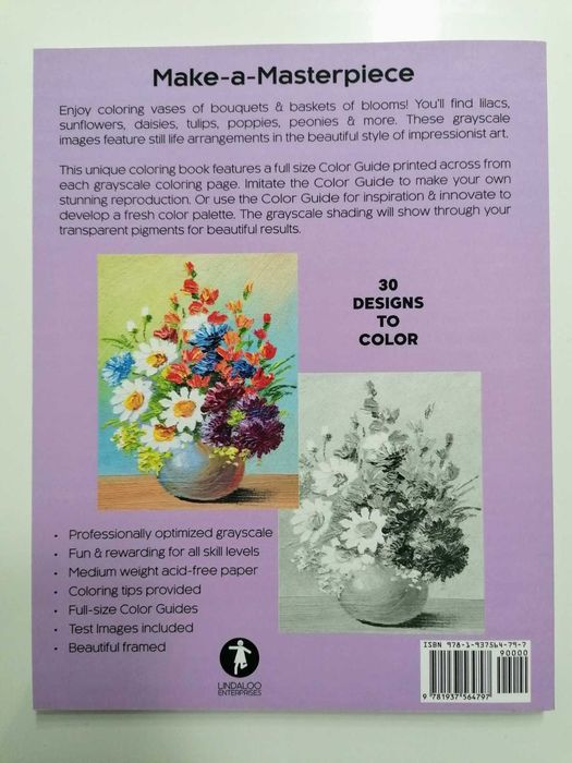 Livro para pintar Charming Bouquets