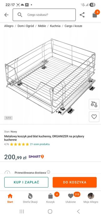 Metolalowy koszyki pod szafki organizer na przybory  do zabudowy