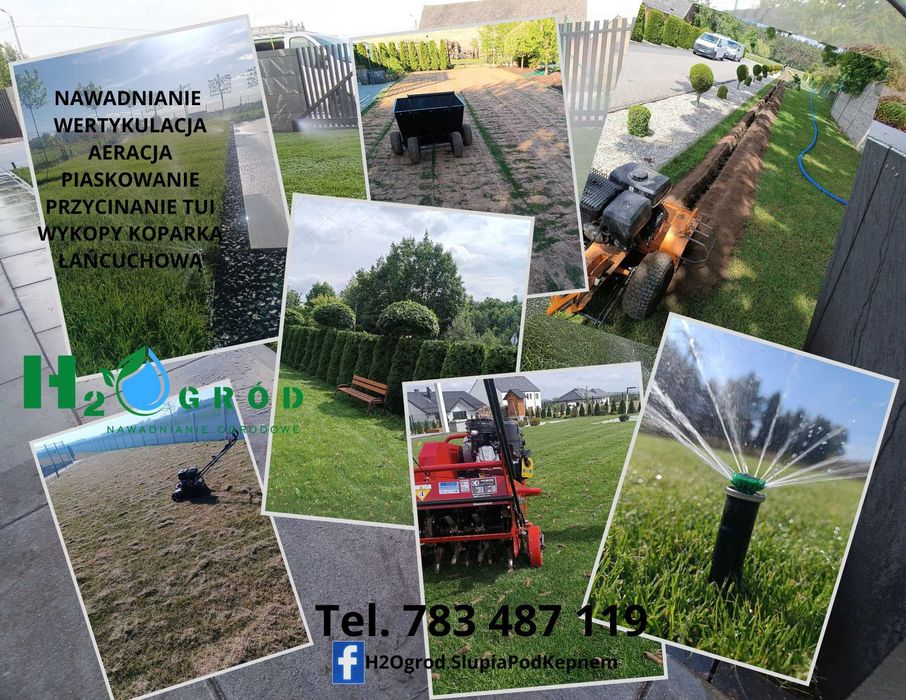 Montaż systemów automatycznego nawadniania, pielęgnacja trawnika