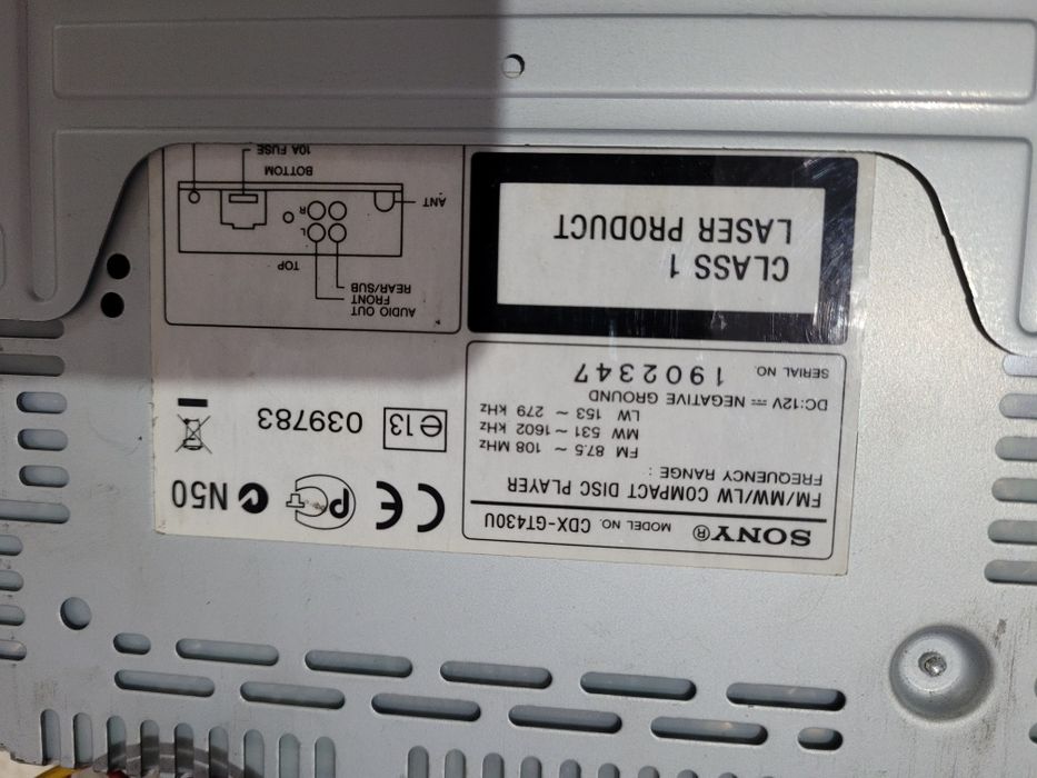 Radio Sony CD/Radio/USB/MP3 4x52w