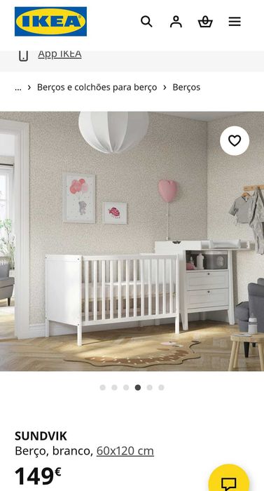 Berço IKEA cinza