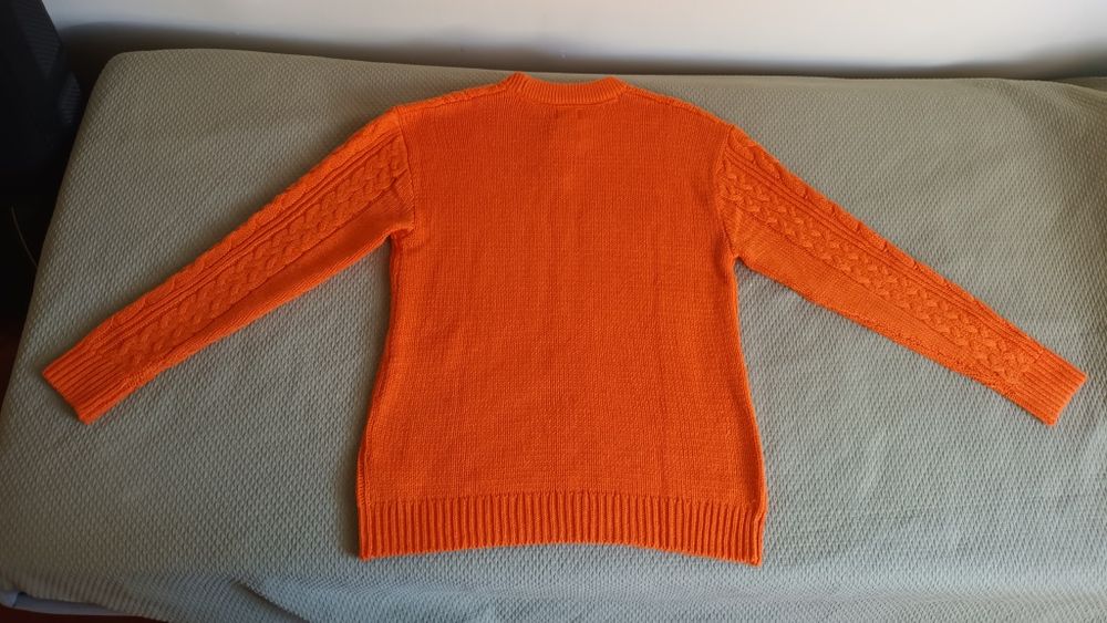 Pullover trançado laranja H&M