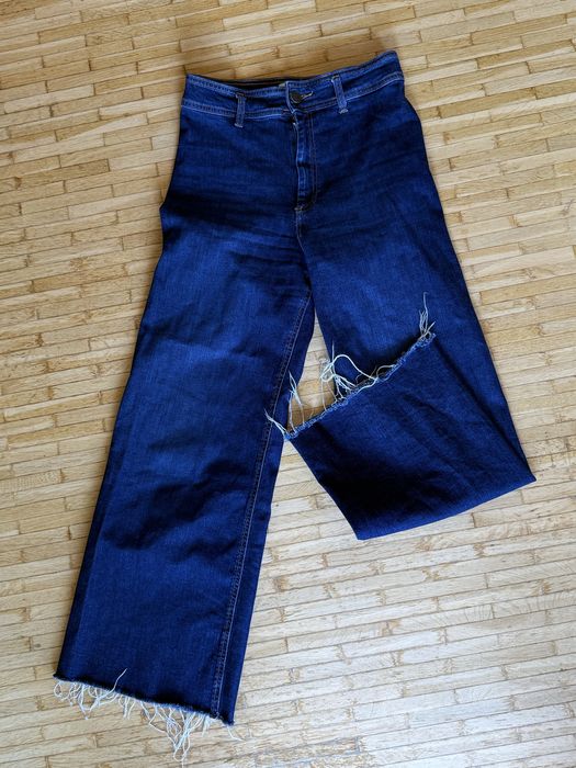 Jeansy Zara granatowe L