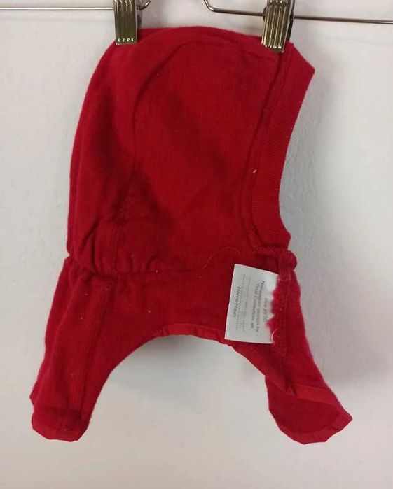 Wełniana czerwona kominiarka 49/50 Troll czapka zimowa 2 lata 3 lata