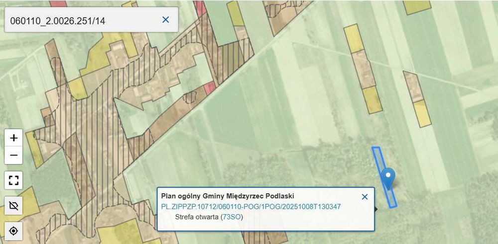 Działka z WZ i lasem (70 arów)- Sitno, gmina Międzyrzec Podlaski