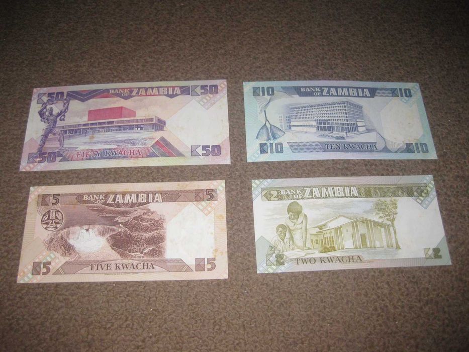 Set de 4 Notas da Zâmbia/UNC