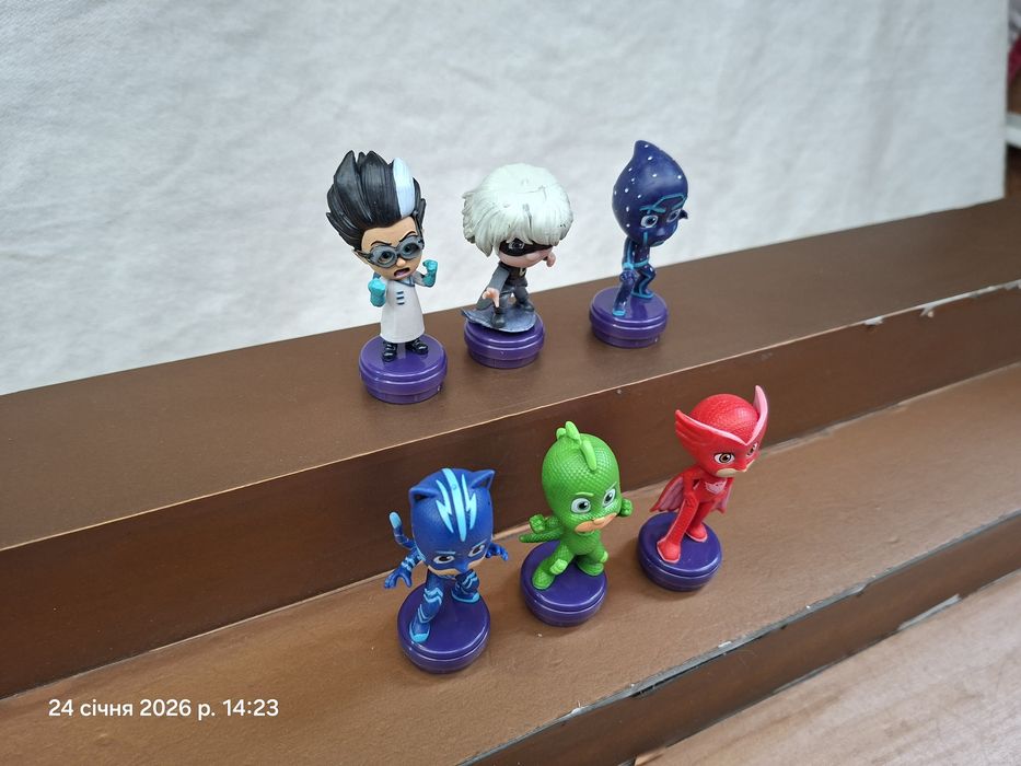 Набор фигурок 6 шт Герои в масках Pjmasks Кэтбой Гекко Алетт
