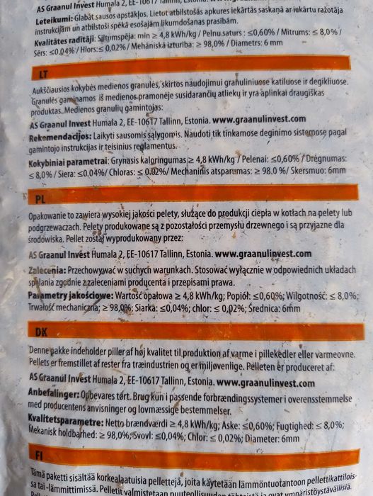 Pellet Naturkraft 6 mm ENplus A1- DINplus 990 kg - 2250 zł