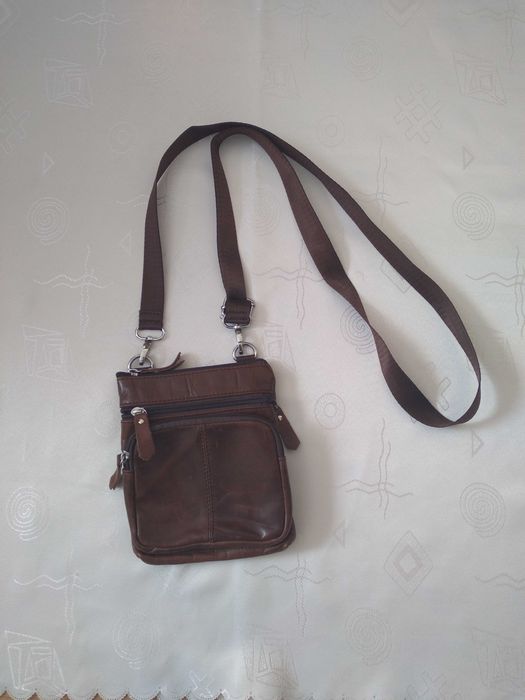 Torebka mała brązowa ze skóry naturalnej