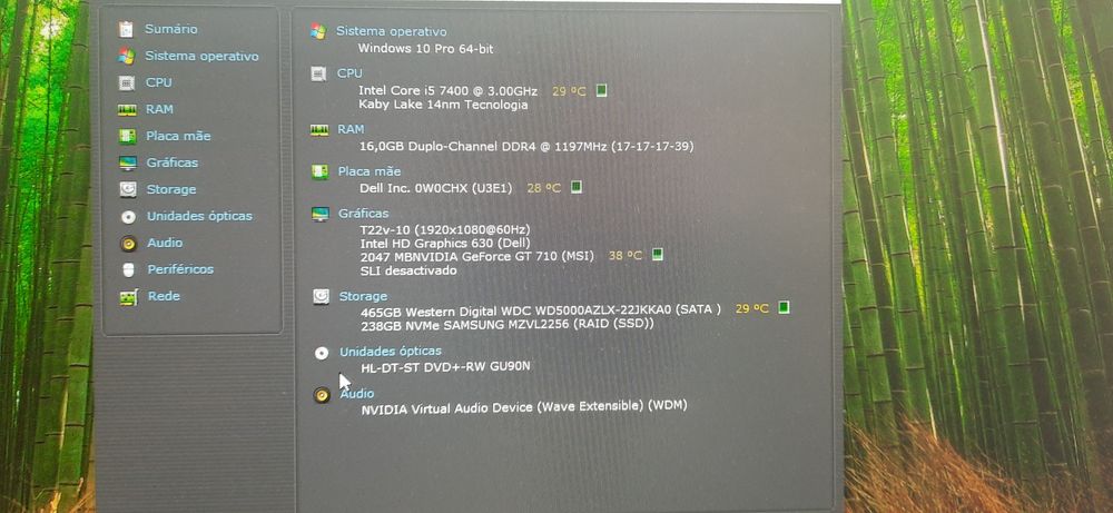 ‼ Promo ‼ Pç DELL LowGamer 7ªG|i5-7400-3.5G|16G|NVMe256+HD500|GT710-2G|5G+BT|W11