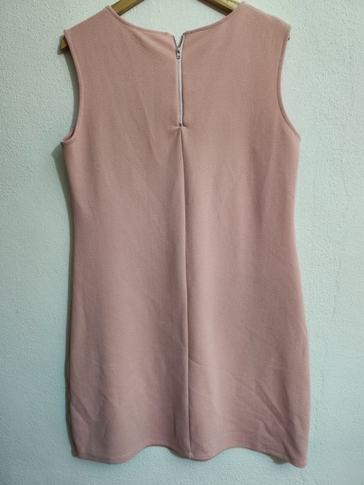 Vestido elegante bordado rosa midi tamanho L