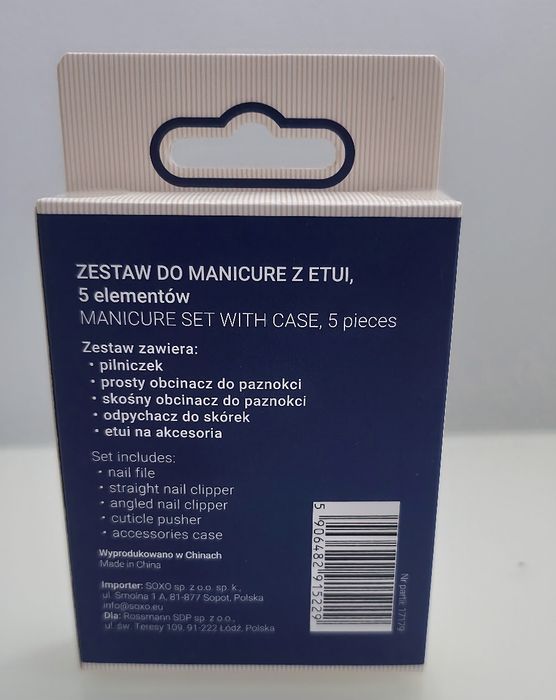 Zestaw do manicure paznokci z etui 5el. granatowy