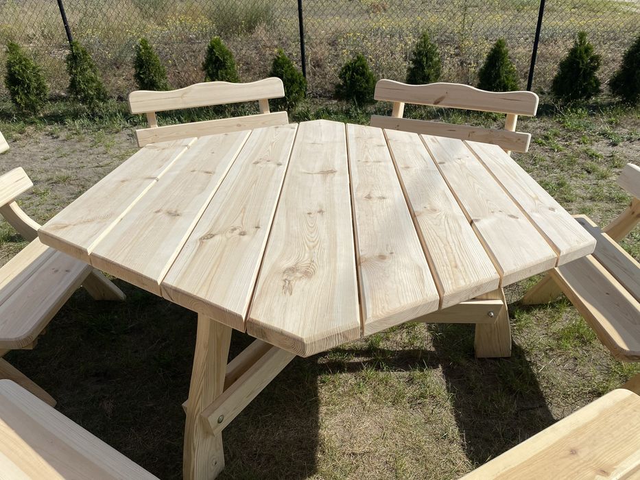 Zestaw mebli ogrodowych z drewna sosnowego