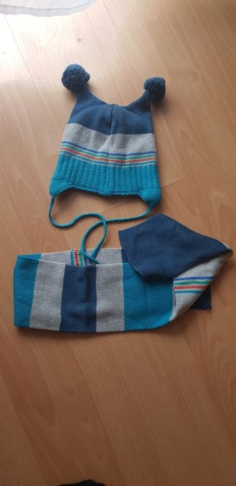 Czapeczka z szalikiem dla chłopczyka