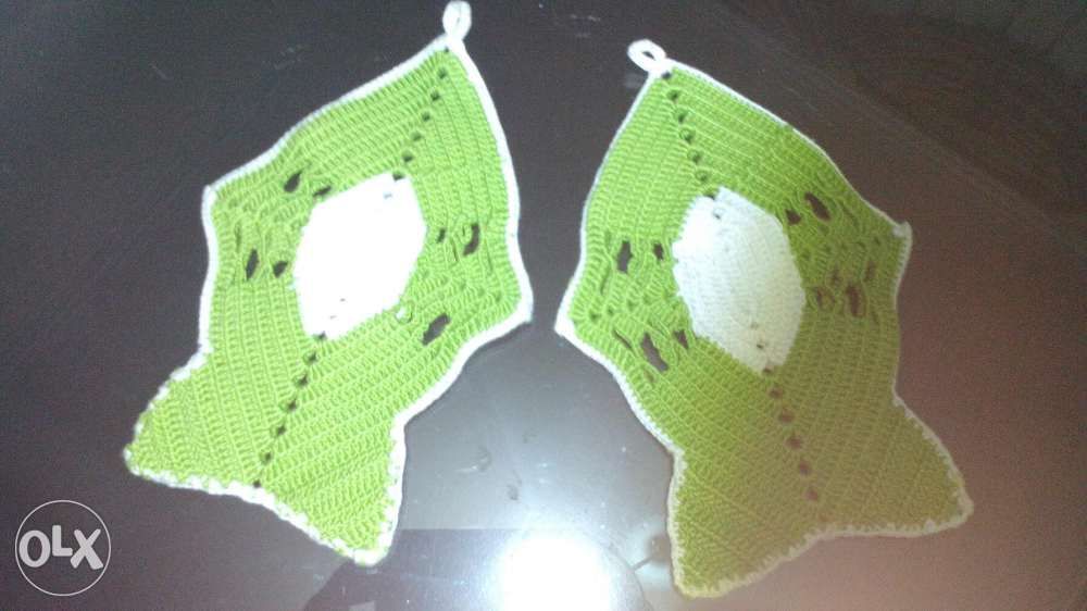 Conjunto de cozinha em renda feito mao
