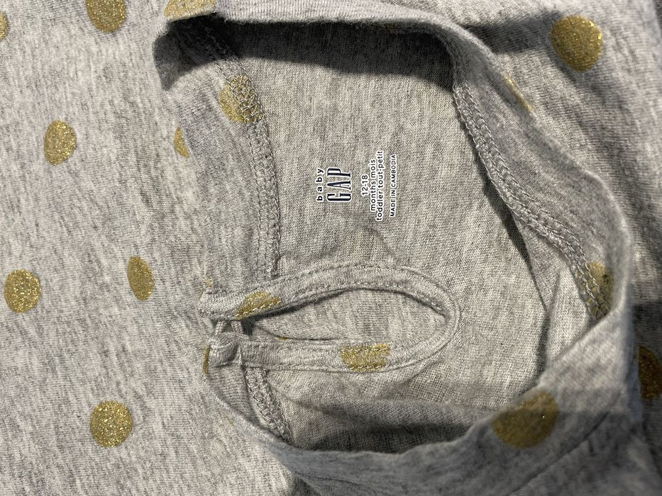 babyGAP bawełniana koszulka t-shirt z falowanym rękawem