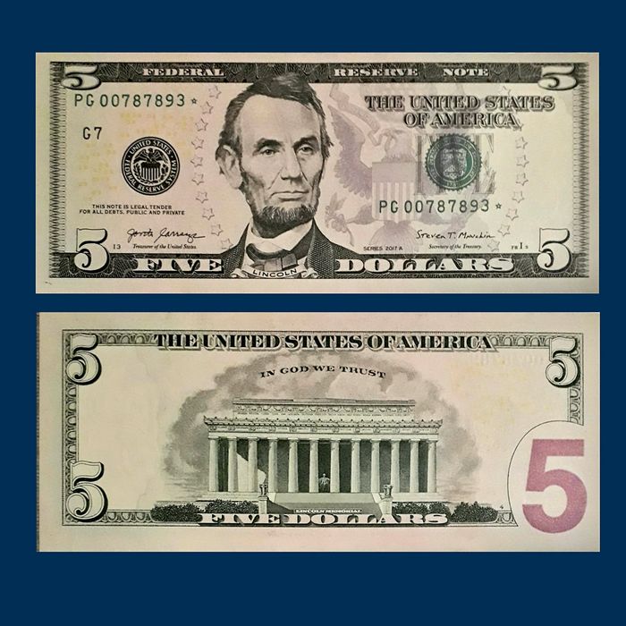 Доллар США    $ 5