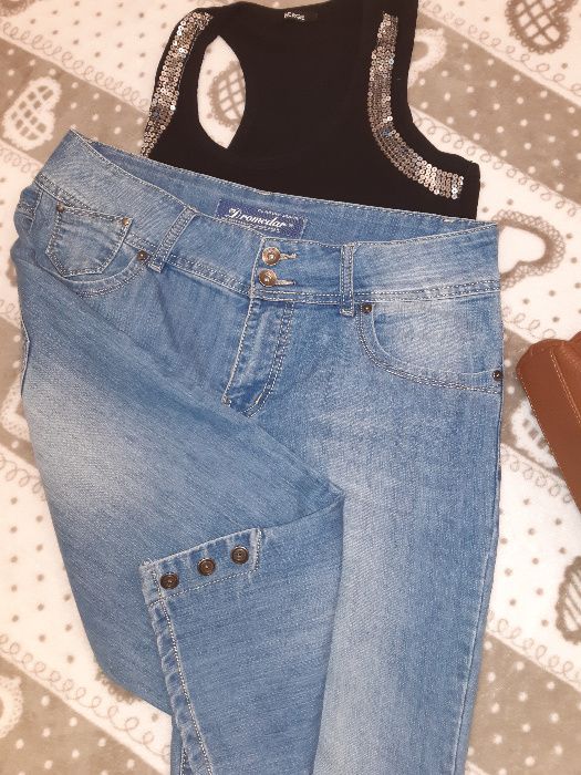 Spodnie Damskie rybaczki DROMEDAR Jeans ze streczem