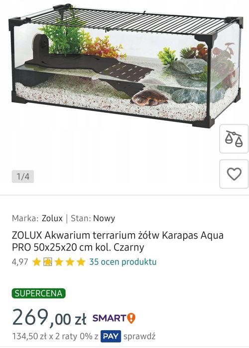 Akwarium dla ryb lub żółwia