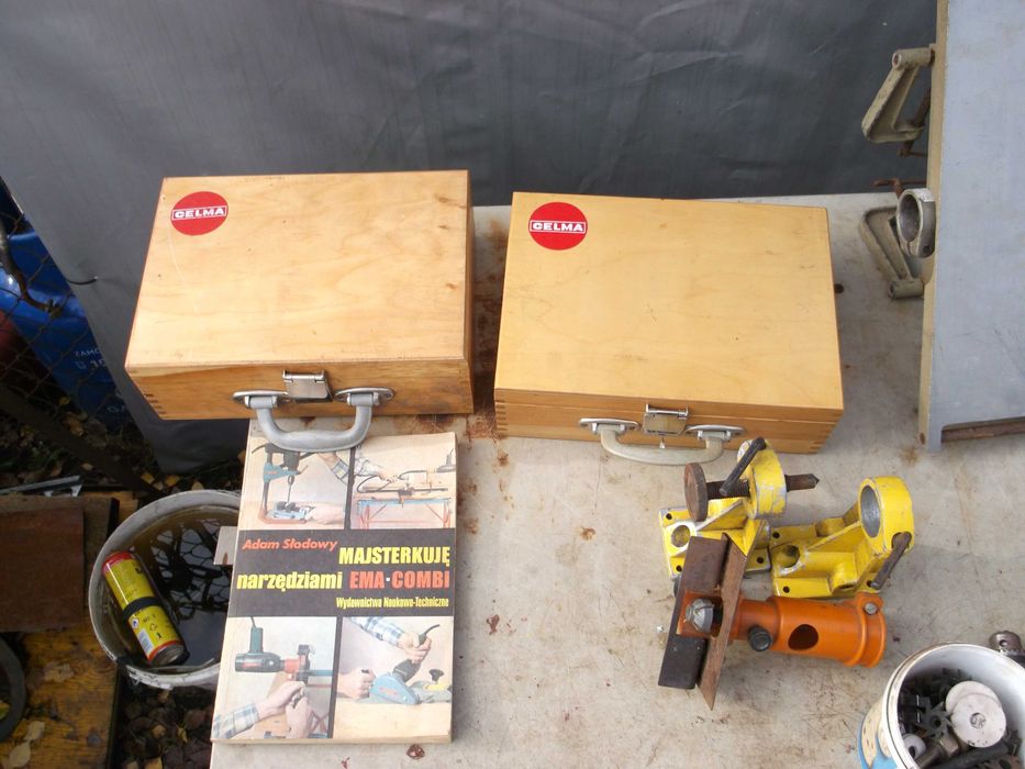 zestaw do wiertarki celma majsterkowicza z epoki prlu