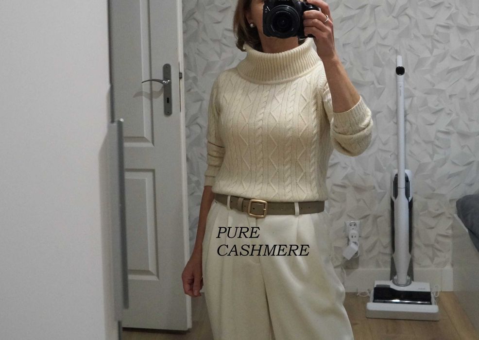 sweter swobodny golf pure cashmere splot + gratisy