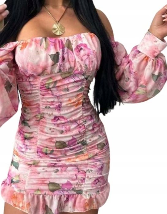 Sukienka  damska, sukienka w kwiaty, hiszpanka