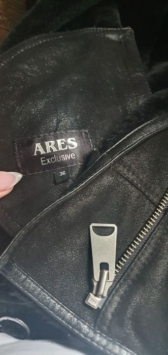 Курточка косуха ares, дубленка авіатор ares, дублянка ares коротка