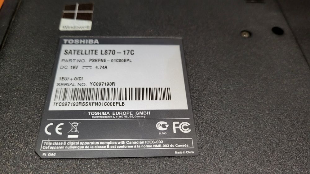 Laptop Toshiba Satellite L870-17C 17,3