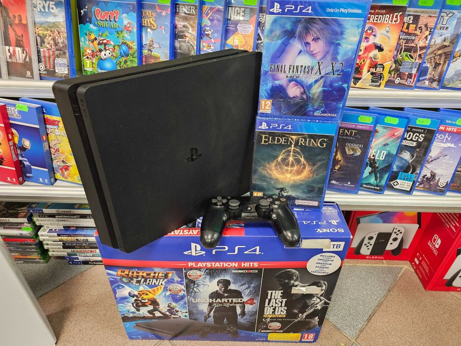 Konsola Playstation 4 PS4 SLIM 1TB + 2 dobre gry Gwar 6m SKLEP ZAMIANA