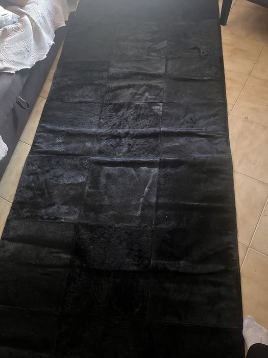 Tapete patchwork pele natural preto