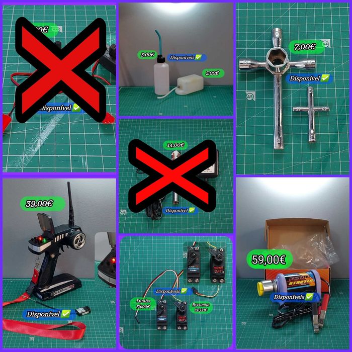 Rc Modelismo comando, Arrancador Starter, Cachimbo, servo, chave