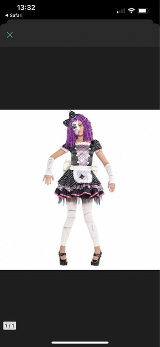 Strój , przebranie, Halloween, upiorna lalka