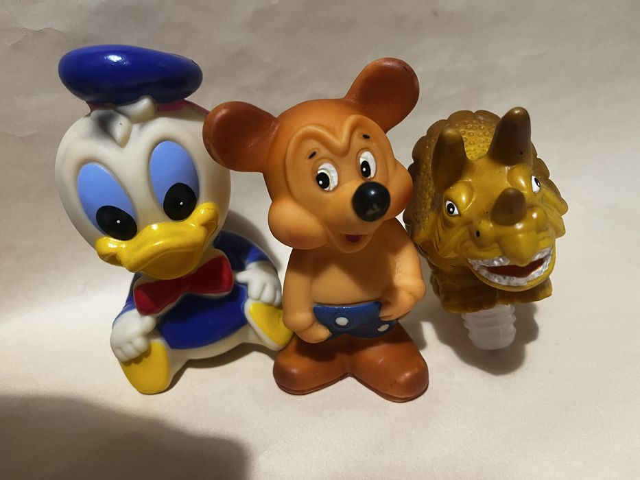 Игрушка  резиновая куколка утята поросенок утенок мышка