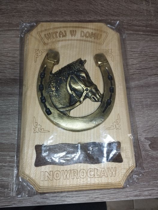 Podkowa koń wieszak na klucze  drewniane
