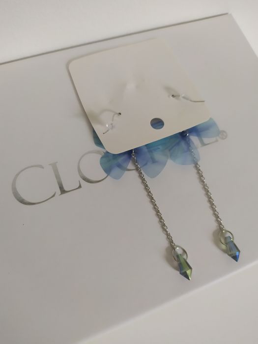 Kolczyki motyle motylki motyl niebieski błękitny NOWE wiszące