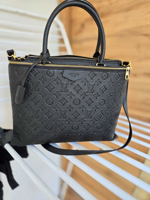 louis vuitton torba czarna torebka shopper