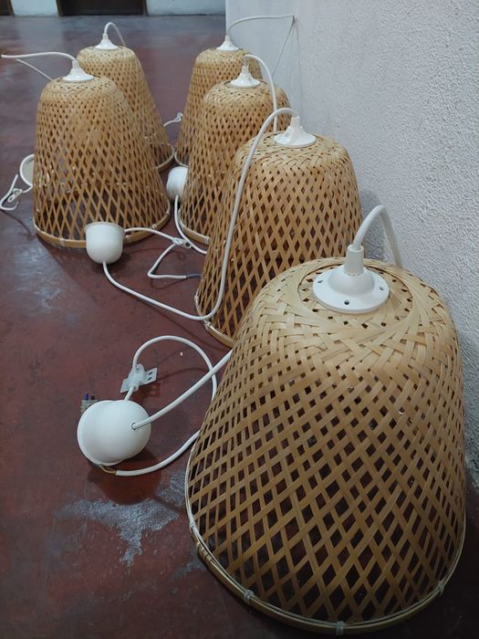 Candeeiro teto em vime