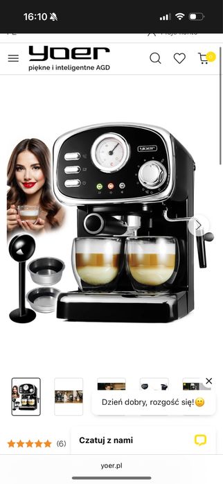 Gwarancja Używany Ciśnieniowy ekspres do kawy Yoer Breve EM01BK