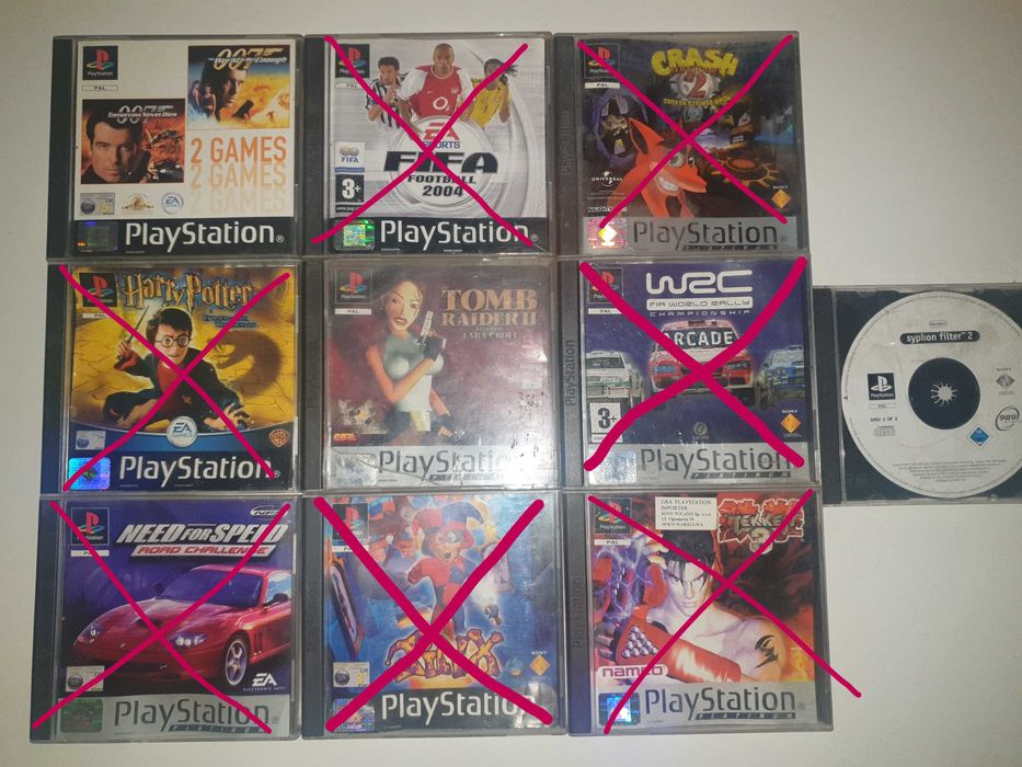 Gry PS1 PlayStation 1 Tomb Raider 2, Bond 007, Syphon Filter 2