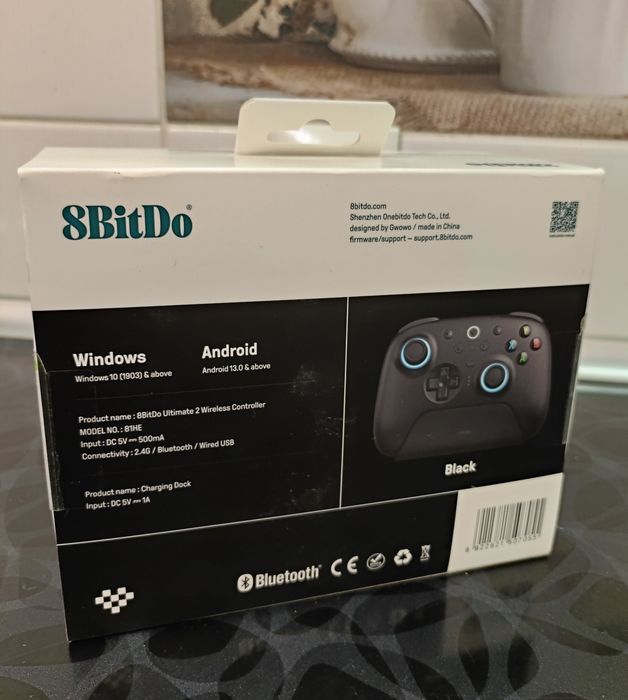 Геймпад 8BitDo Ultimate 2 Wireless (Чорний) — TMR стіки, Ефект Холла, Bluetooth/2.4G/USB, Док-станція, Новий