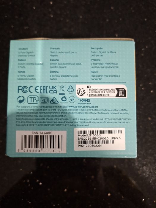 NOWY Switch Gigabit TP-Link LS1005G | 5 Portów | PARAGON i GWARANCJA