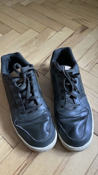 Buty Skórzane Męskie Nike Ebernon Low Czarne Sneakersy Casual Rozmiar 46