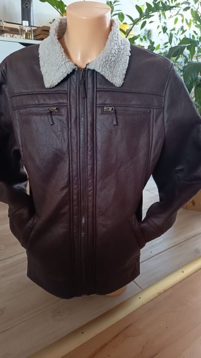 Kożuch męski sztuczny krótka z misiem pilotka