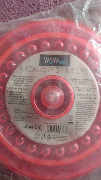 frisbee dla psa dysk z lampką led
