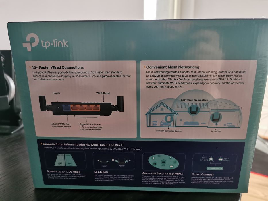 Router Wi-Fi TP-Link AC1200 (Archer C64) Nowy