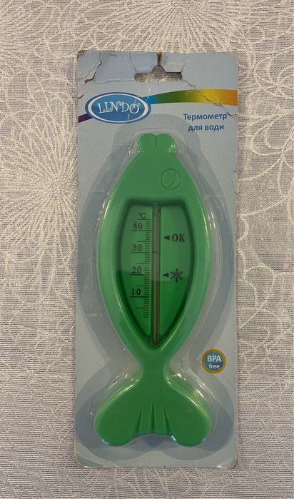 Термометр для води Lindo Рибка зелений