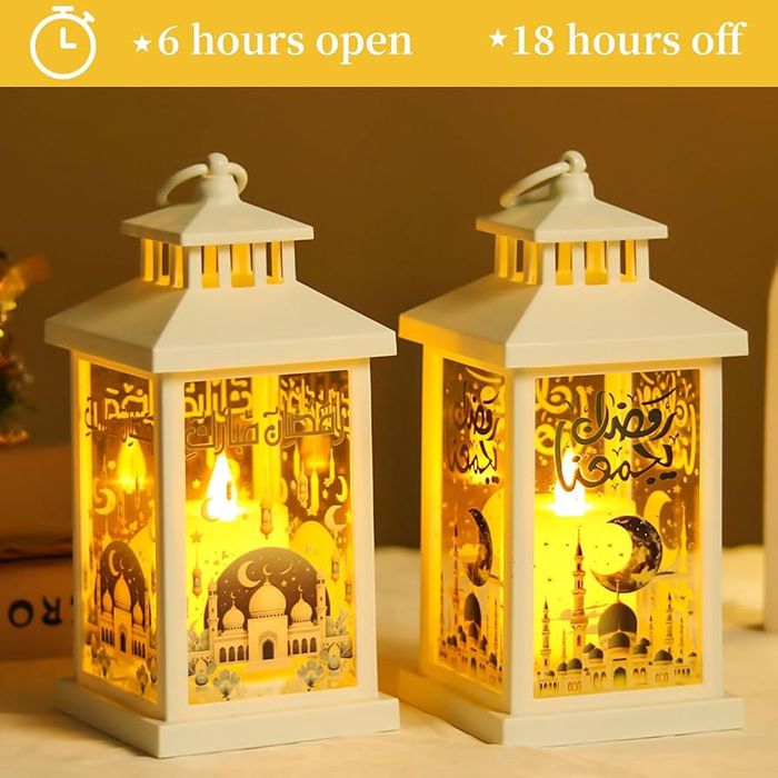 Zecnaud 2 sztuki lampionów dekoracyjnych białe Ramadan