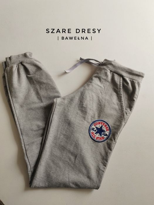 Szare spodnie dresowe z logo Converse dresy